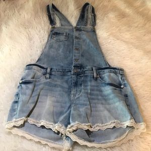 Target brand overalls with lace bottoms size M